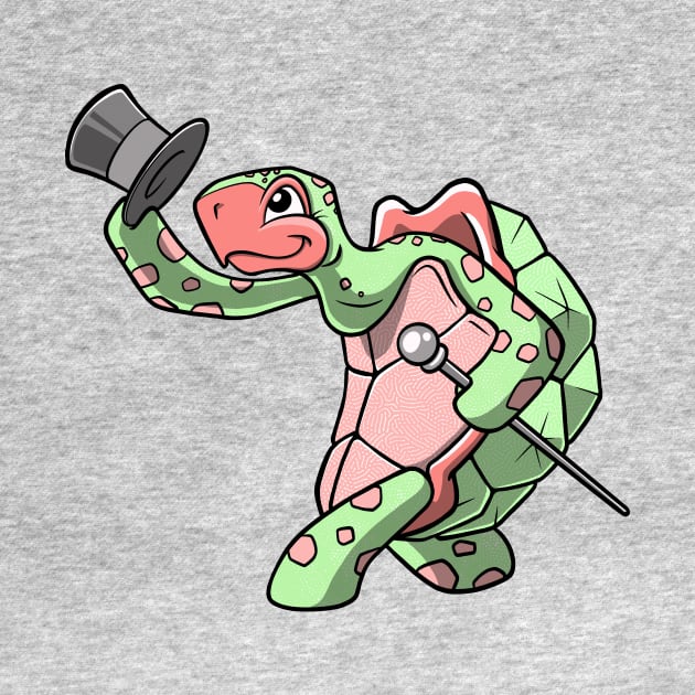 Turtle or Tortoise with Top Hat by Big Appetite Illustration